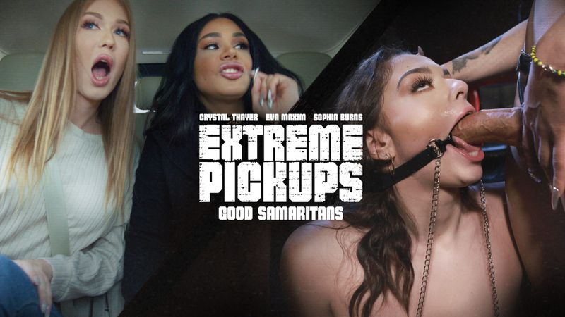 Adult Time – Extreme Pickups – Good Samaritans – Crystal Thayer, Eva Maxim & Sophia Burns